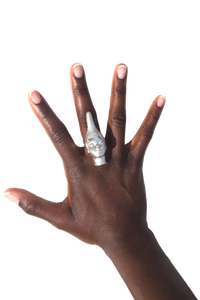 Iyoba Idia Oversize Sterling Silver  Profile Ring (adjustable)