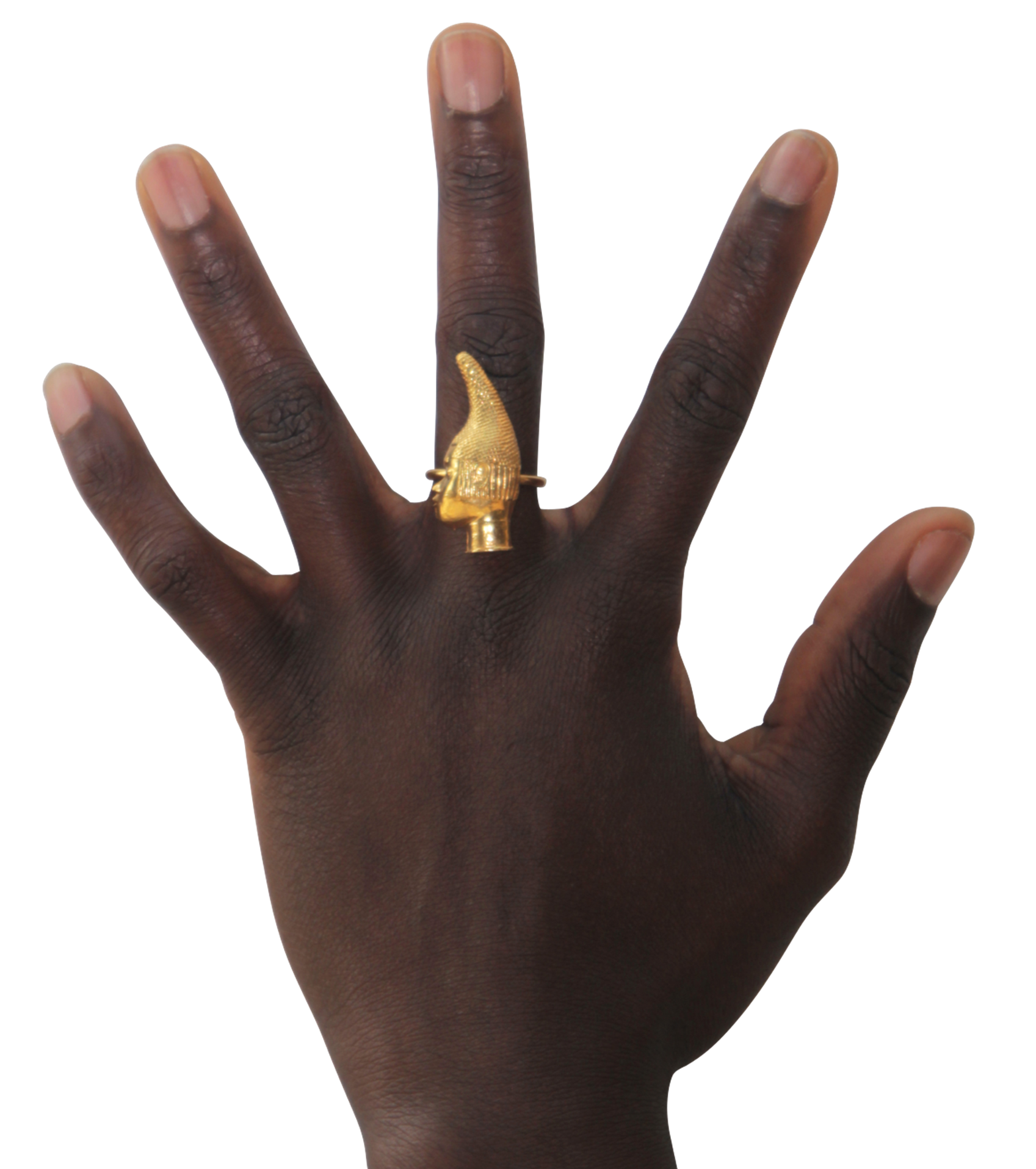 Iyoba Idia Profile Ring - Gold-Plated Bronze (Unisex and Adjustable)