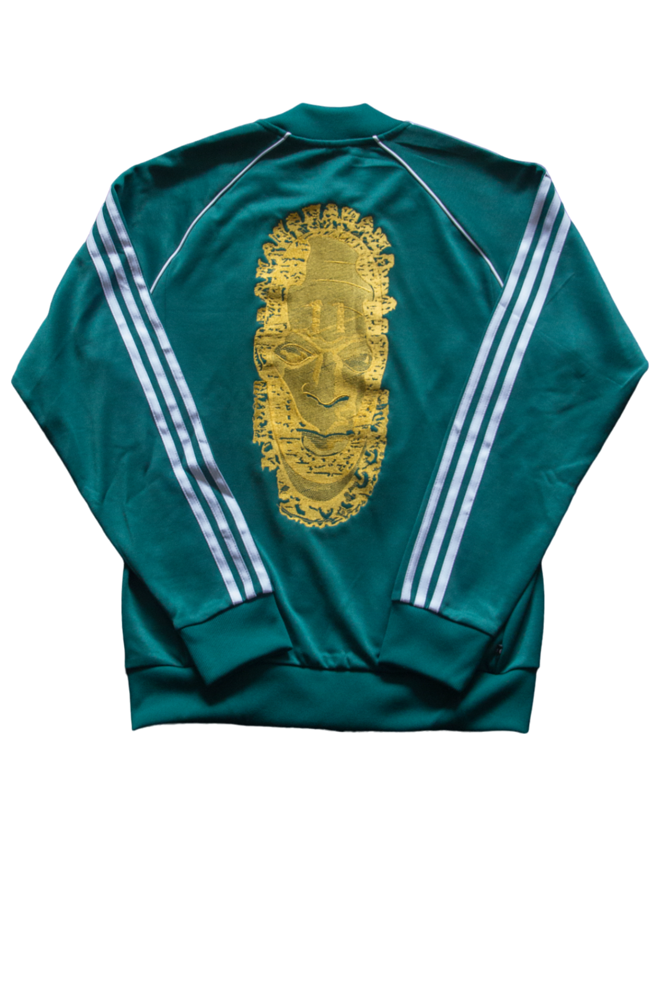 Special Edition: Re-Worked Adidas Iyoba Idia Embroidered Tracksuit Top (Green/Gold)