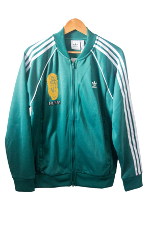 Special Edition: Re-Worked Adidas Iyoba Idia Embroidered Tracksuit Top (Green/Gold)
