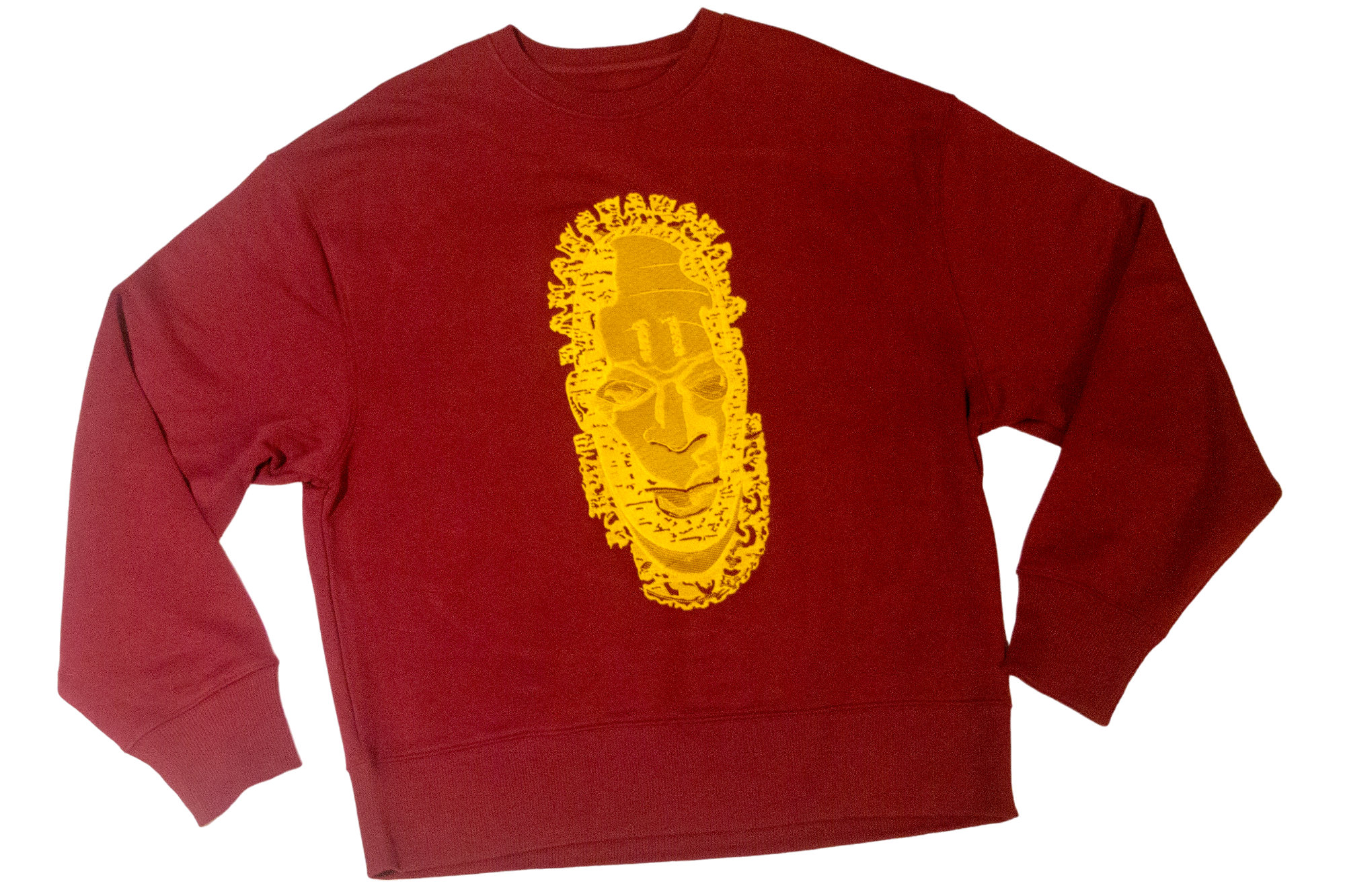 Iyoba Idia Embroidered Oversize Sweatshirt (Burgundy)