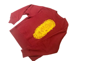 Iyoba Idia Embroidered Oversize Sweatshirt (Burgundy)