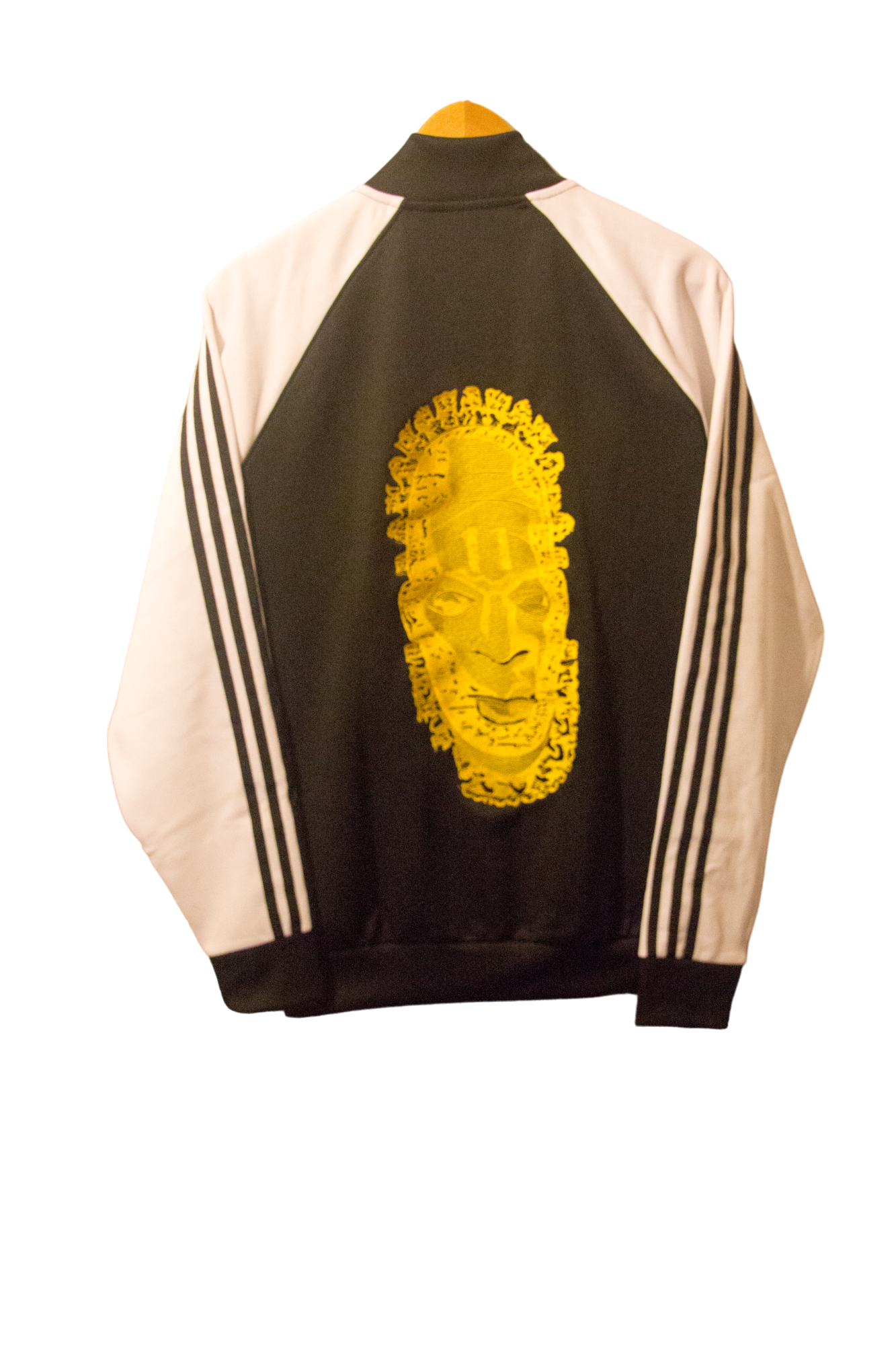 Special Edition: Re-Worked Adidas Iyoba Idia Embroidered Tracksuit Top (Black/White/Gold)