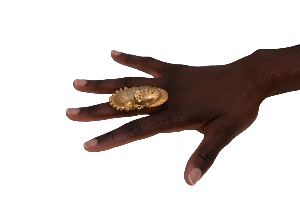 Iyoba Idia Oversize Bronze Mask Ring (adjustable)