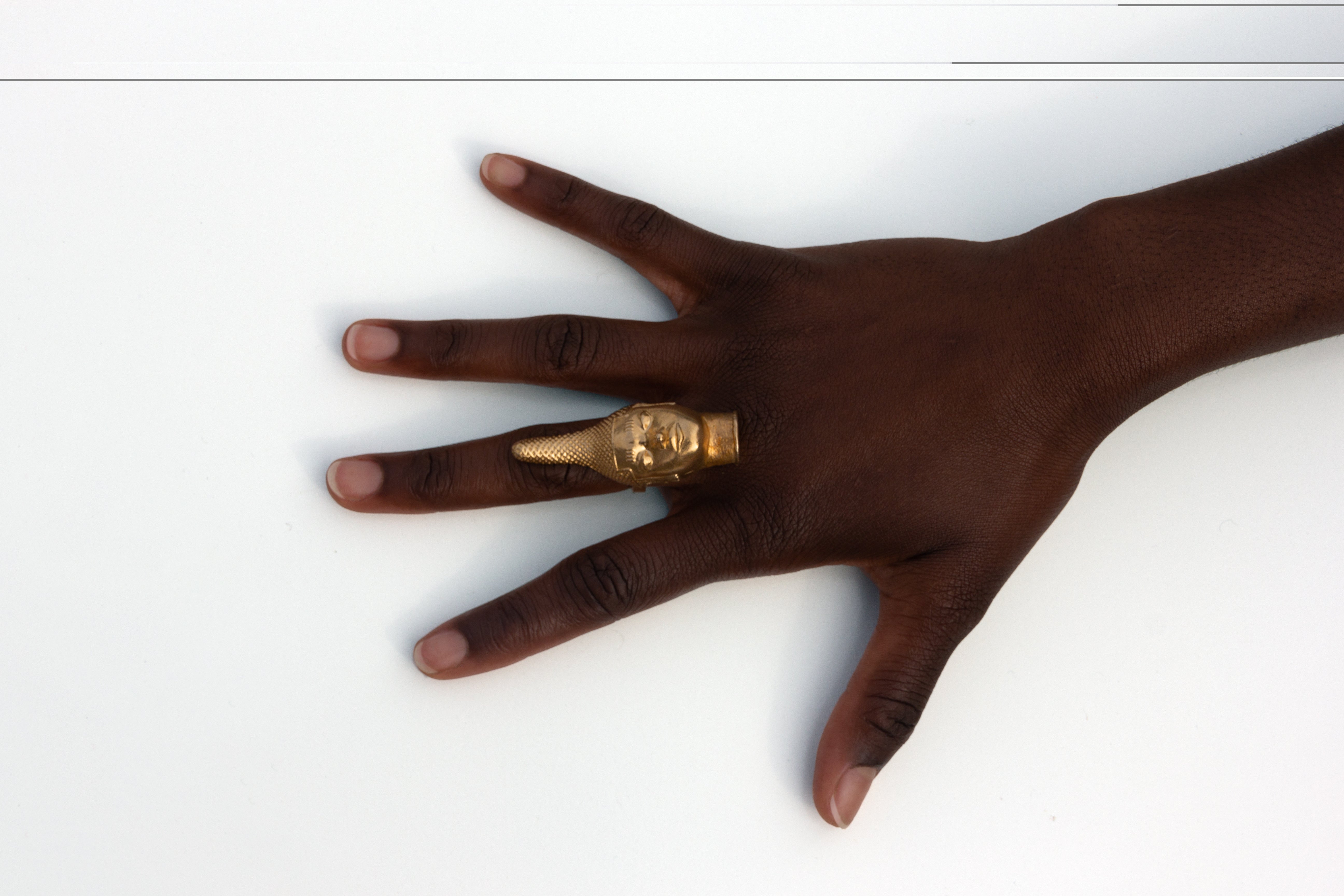 Iyoba Idia ‘Face Forward’ Oversize Bronze Ring (adjustable)
