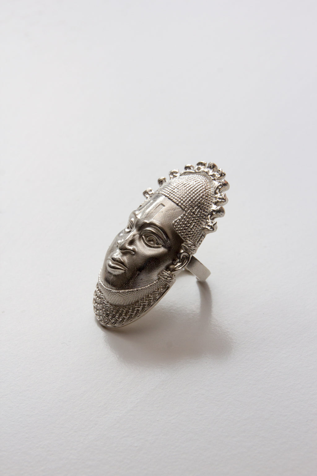 Iyoba Idia Oversize Sterling Silver Mask Ring (adjustable)