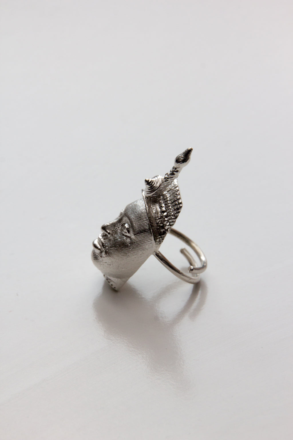 Kingdom of Ife Head Sterling Silver Ring (Medium)