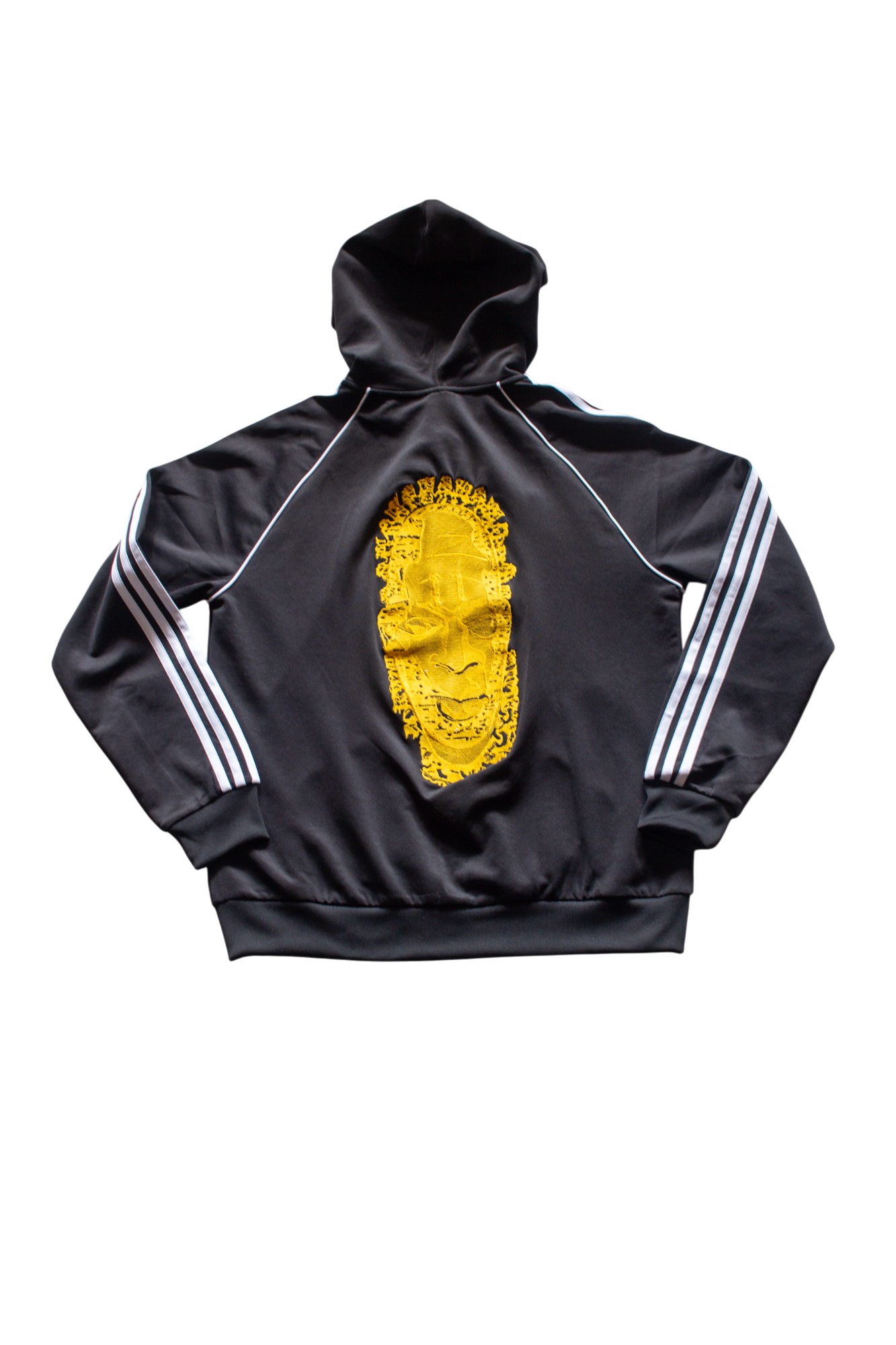 Special Edition: Re-Worked Adidas Women's  Iyoba Idia Embroidered Hooded Tracksuit Top (Black/White)