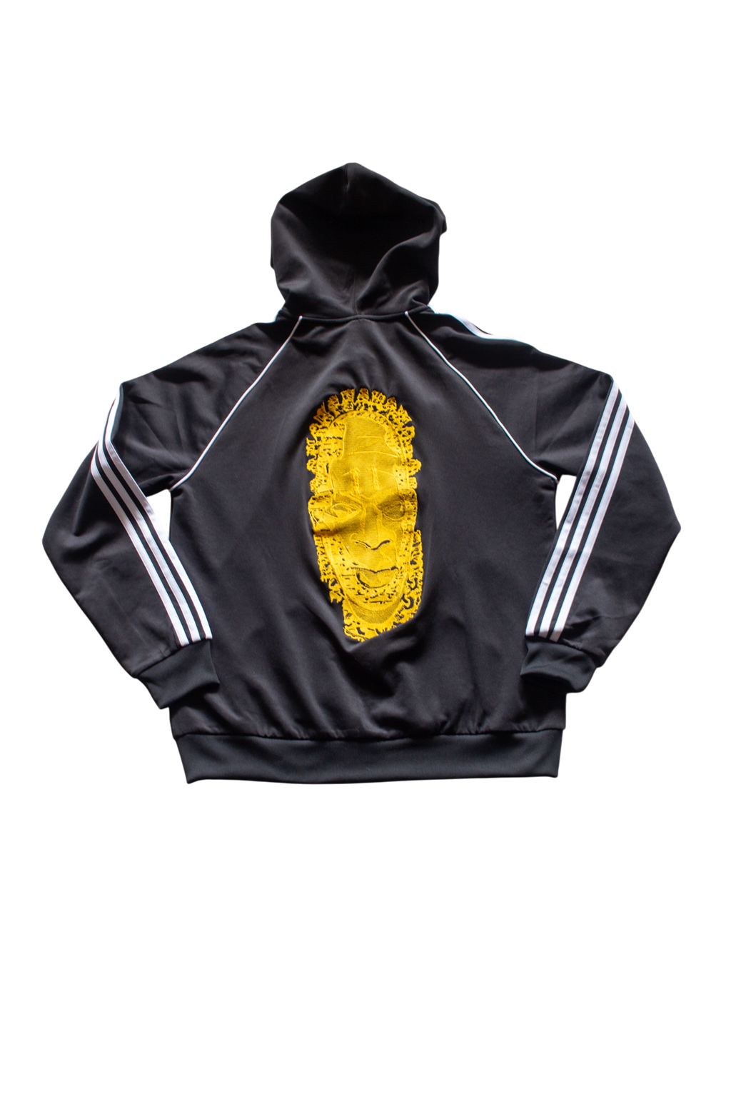 Special Edition: Re-Worked Adidas Women's  Iyoba Idia Embroidered Hooded Tracksuit Top (Black/White)