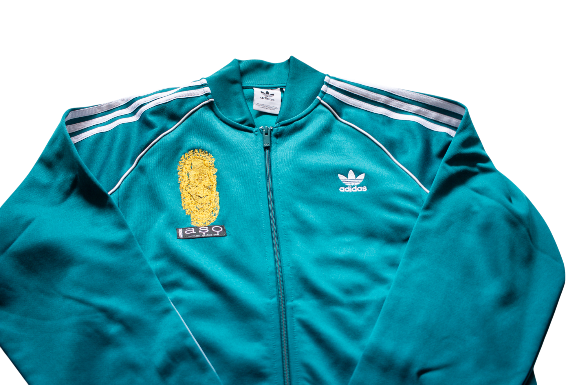 Special Edition: Re-Worked Adidas Iyoba Idia Embroidered Tracksuit Top (Legacy Teal)