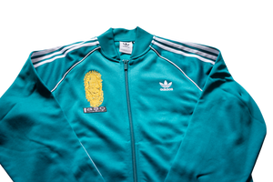 Special Edition: Re-Worked Adidas Iyoba Idia Embroidered Tracksuit Top (Legacy Teal)