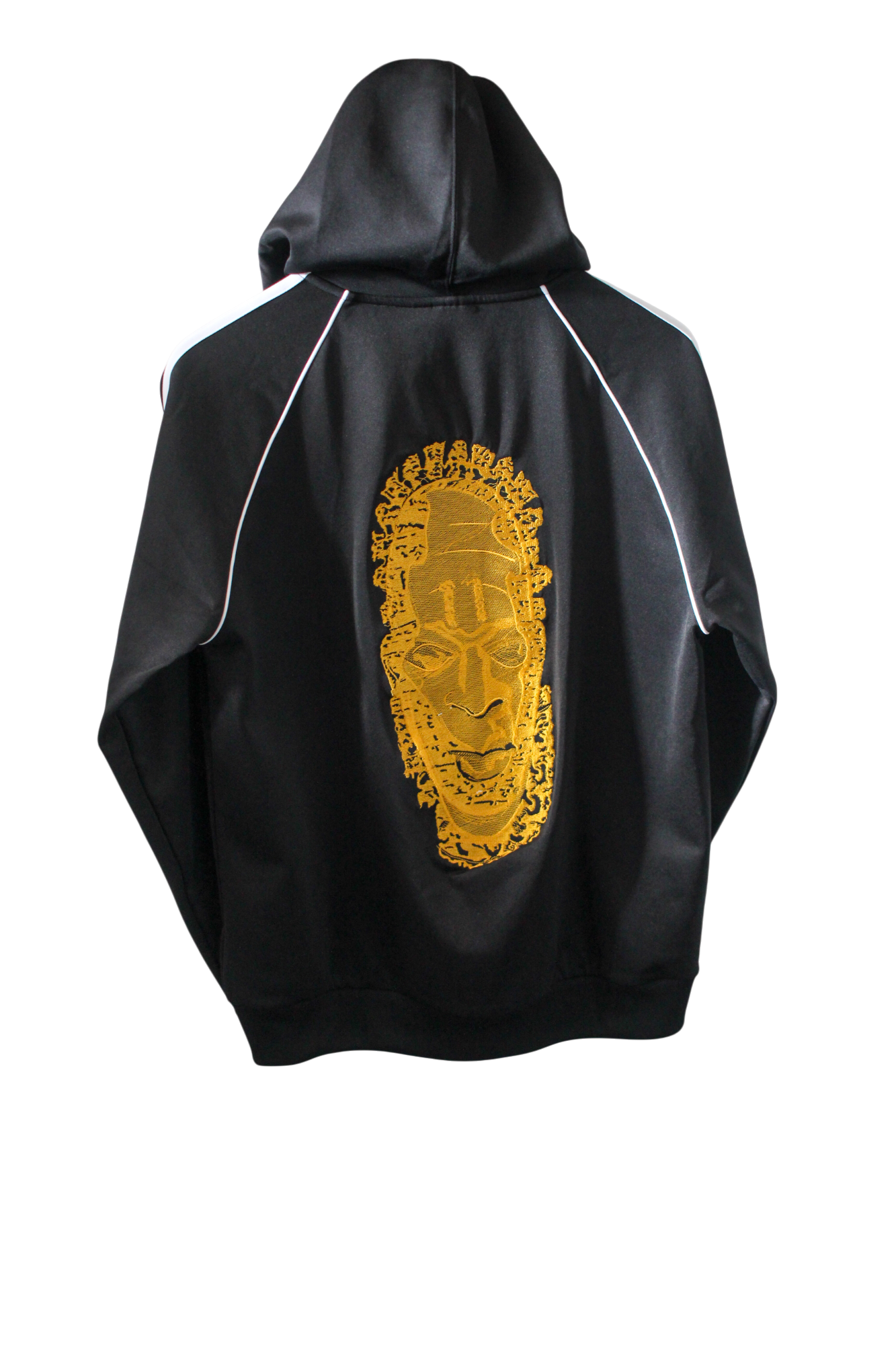 Special Edition: Re-Worked Adidas Women's  Iyoba Idia Embroidered Hooded Tracksuit Top (Black/White)