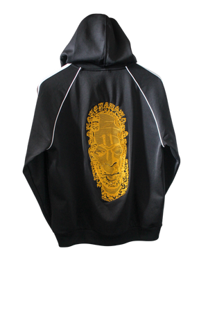 Special Edition: Re-Worked Adidas Women's  Iyoba Idia Embroidered Hooded Tracksuit Top (Black/White)