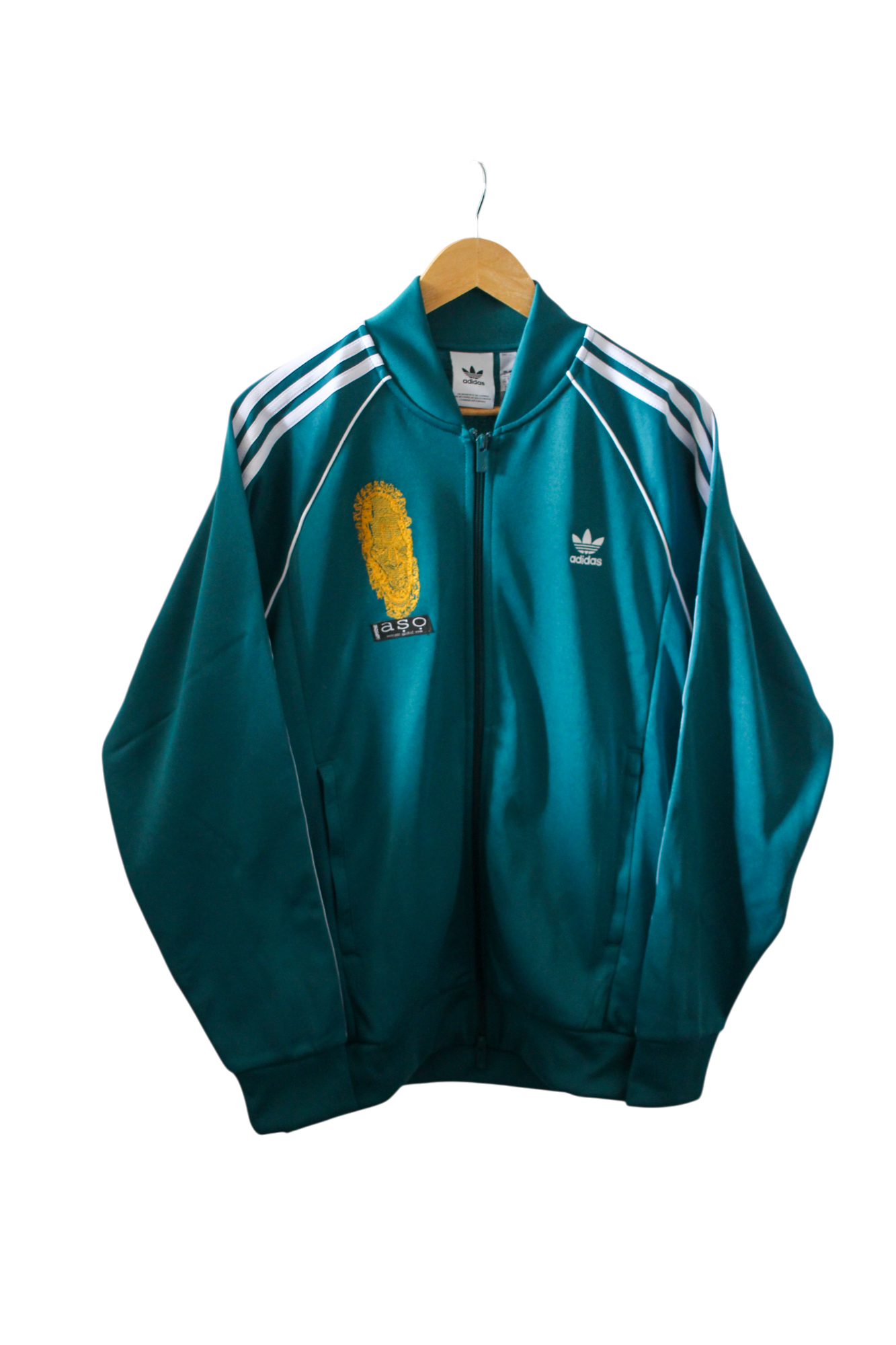 Special Edition: Re-Worked Adidas Iyoba Idia Embroidered Tracksuit Top (Legacy Teal)