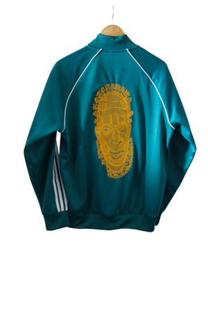 Special Edition: Re-Worked Adidas Iyoba Idia Embroidered Tracksuit Top (Legacy Teal)
