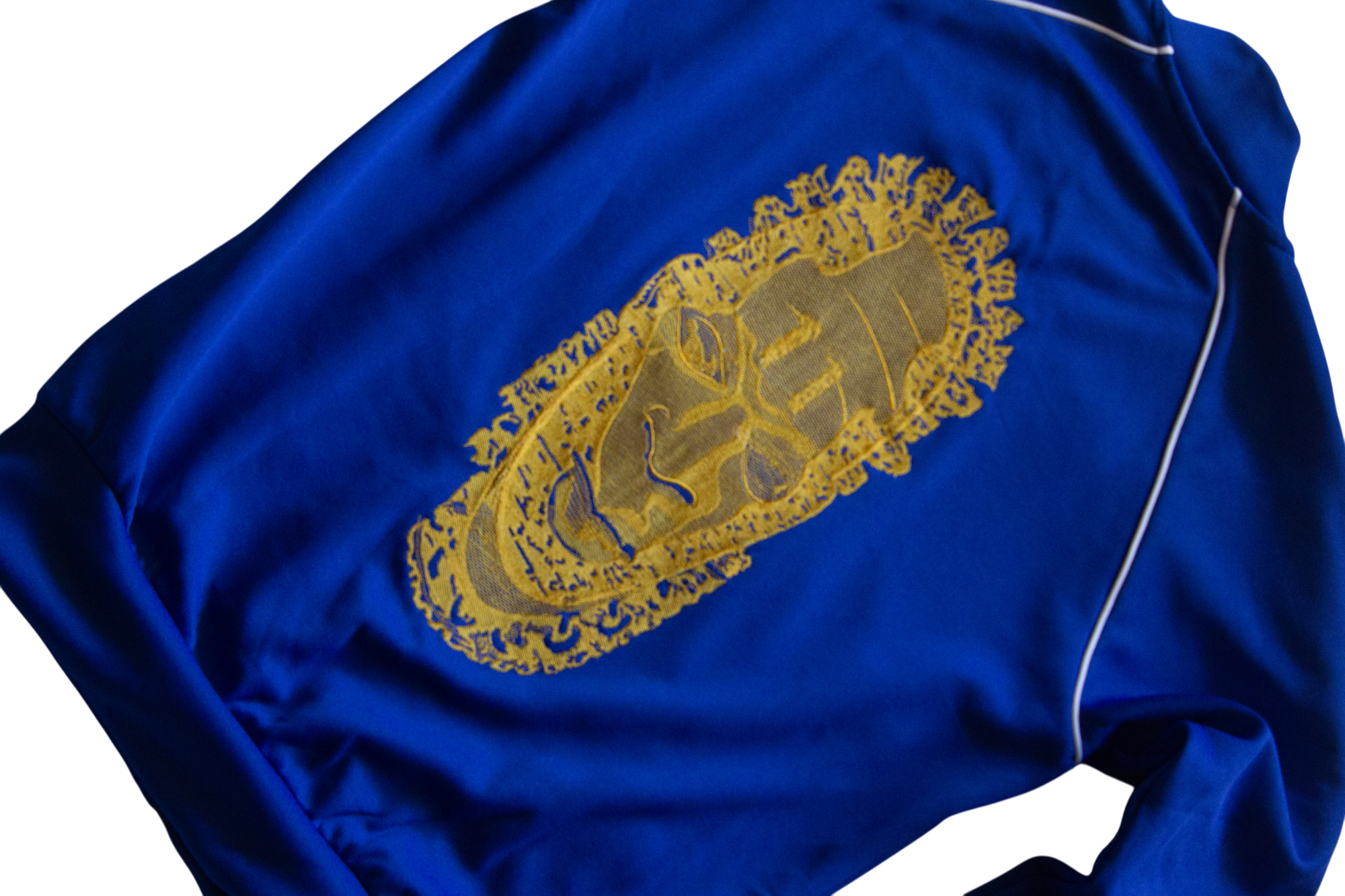 Special Edition: Re-Worked Adidas Iyoba Idia Embroidered Tracksuit Top (Semi Lucid Blue) (Copy)