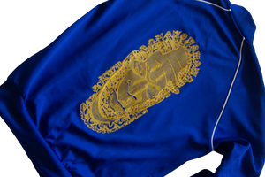Special Edition: Re-Worked Adidas Iyoba Idia Embroidered Tracksuit Top (Semi Lucid Blue) (Copy)