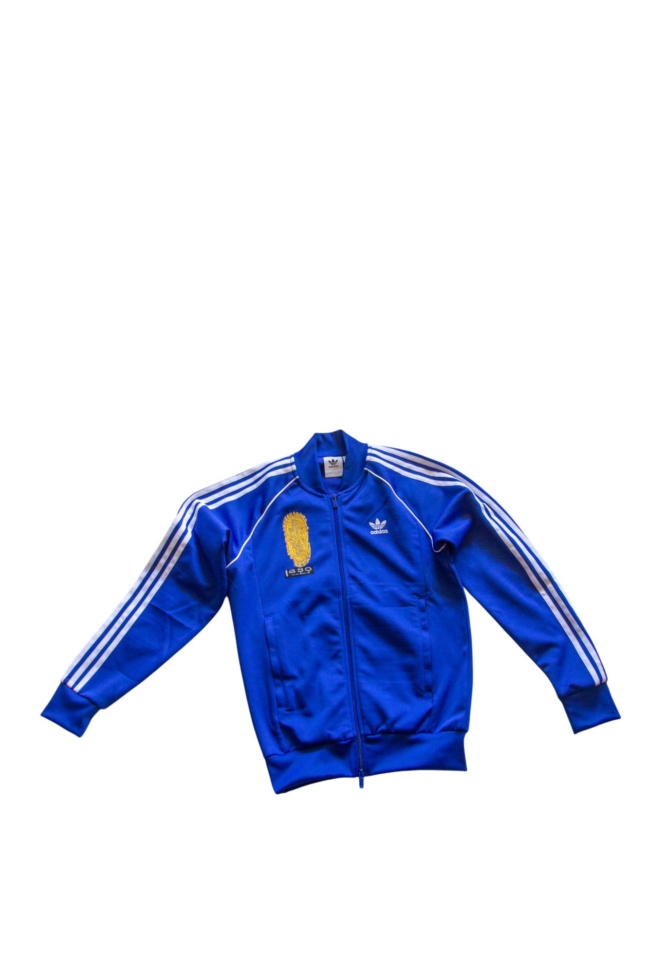 Special Edition: Re-Worked Adidas Iyoba Idia Embroidered Tracksuit Top (Semi Lucid Blue) (Copy)