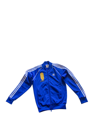 Special Edition: Re-Worked Adidas Iyoba Idia Embroidered Tracksuit Top (Semi Lucid Blue) (Copy)