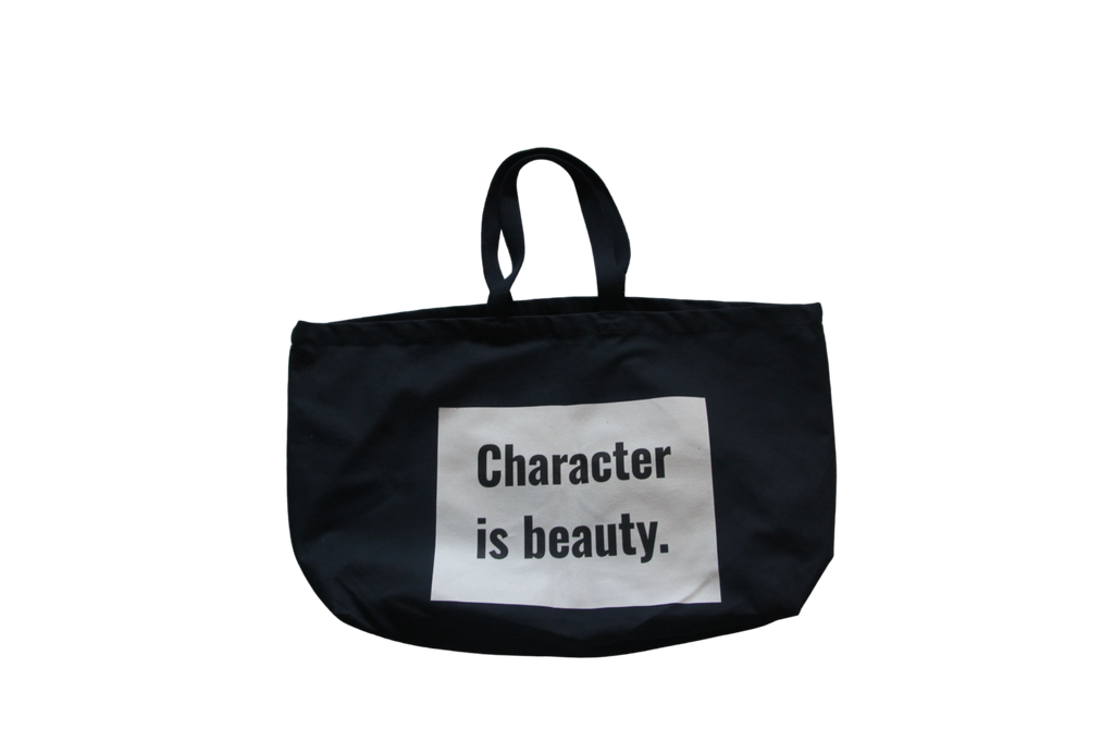 The ‘Character is Beauty’ Oversized Tote Bag (Black)