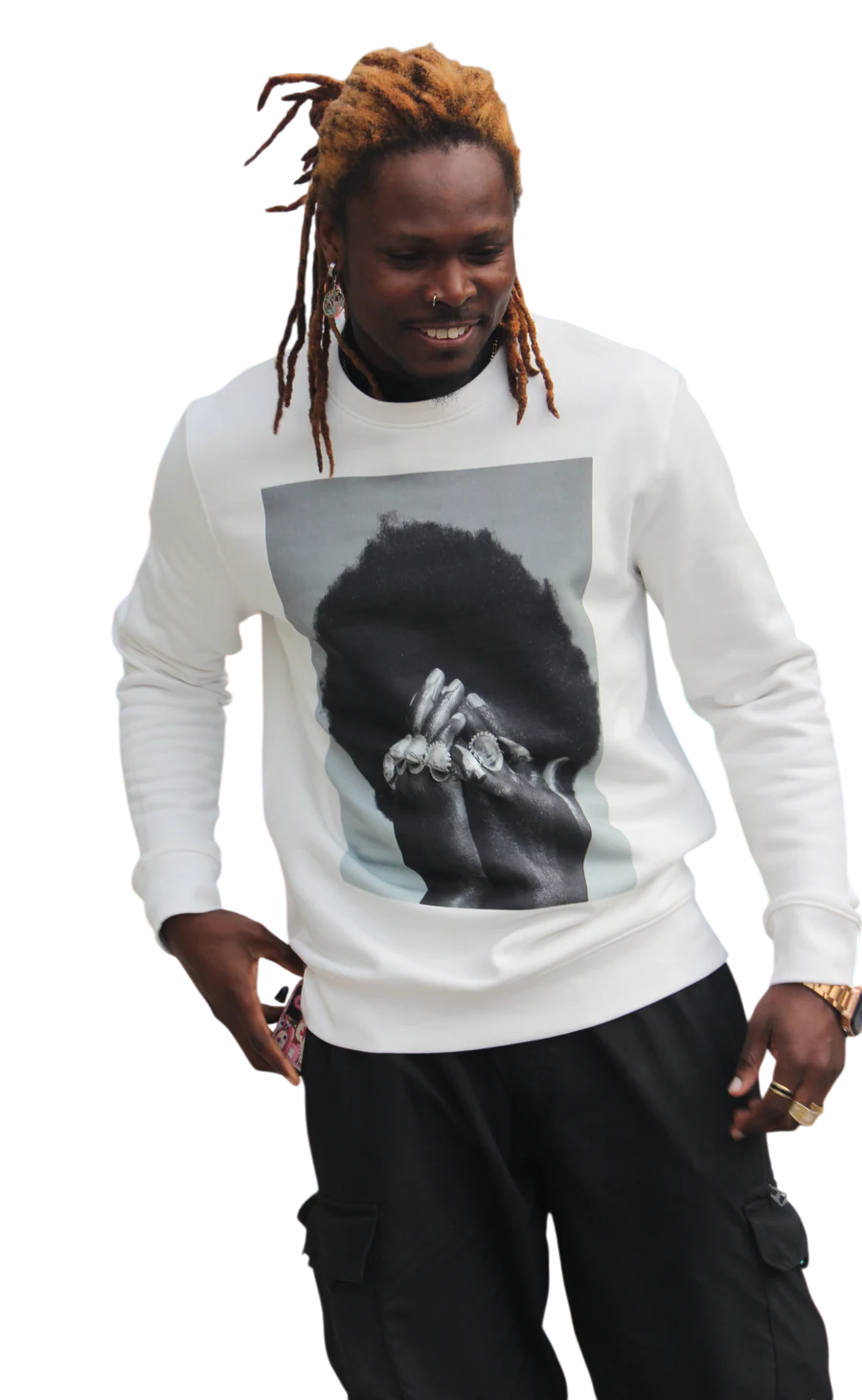 "The Hidden Oba" Unisex Sweatshirt (Off-White)