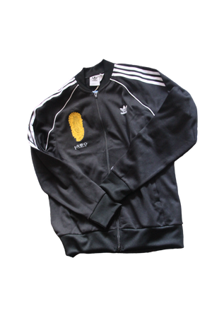 1st  Release Special  Edition: Re-Worked Adidas Iyoba Idia Embroidered Tracksuit Top (Black/Gold)