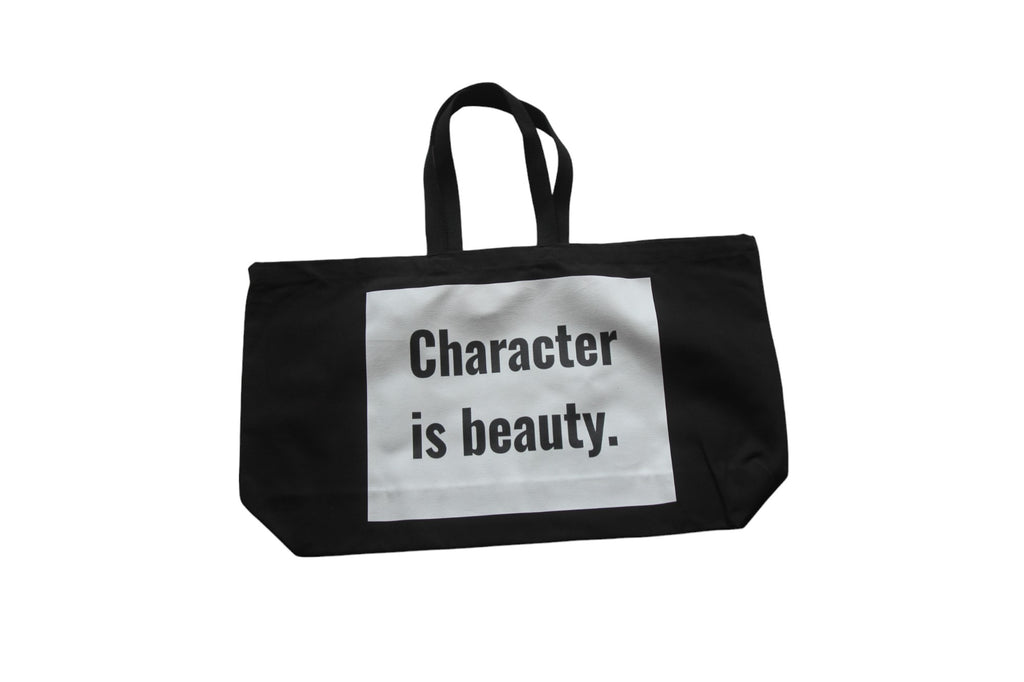 The ‘Character is Beauty’ Oversized Tote Bag (Black)