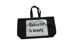 The ‘Character is Beauty’ Oversized Tote Bag (Black)