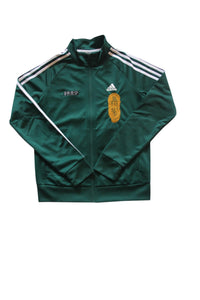 Special Edition: Re-Worked Adidas Womens  Iyoba Idia Embroidered Tracksuit Top (Emerald Green/Gold)