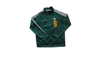 Special Edition: Re-Worked Adidas Womens  Iyoba Idia Embroidered Tracksuit Top (Emerald Green/Gold)