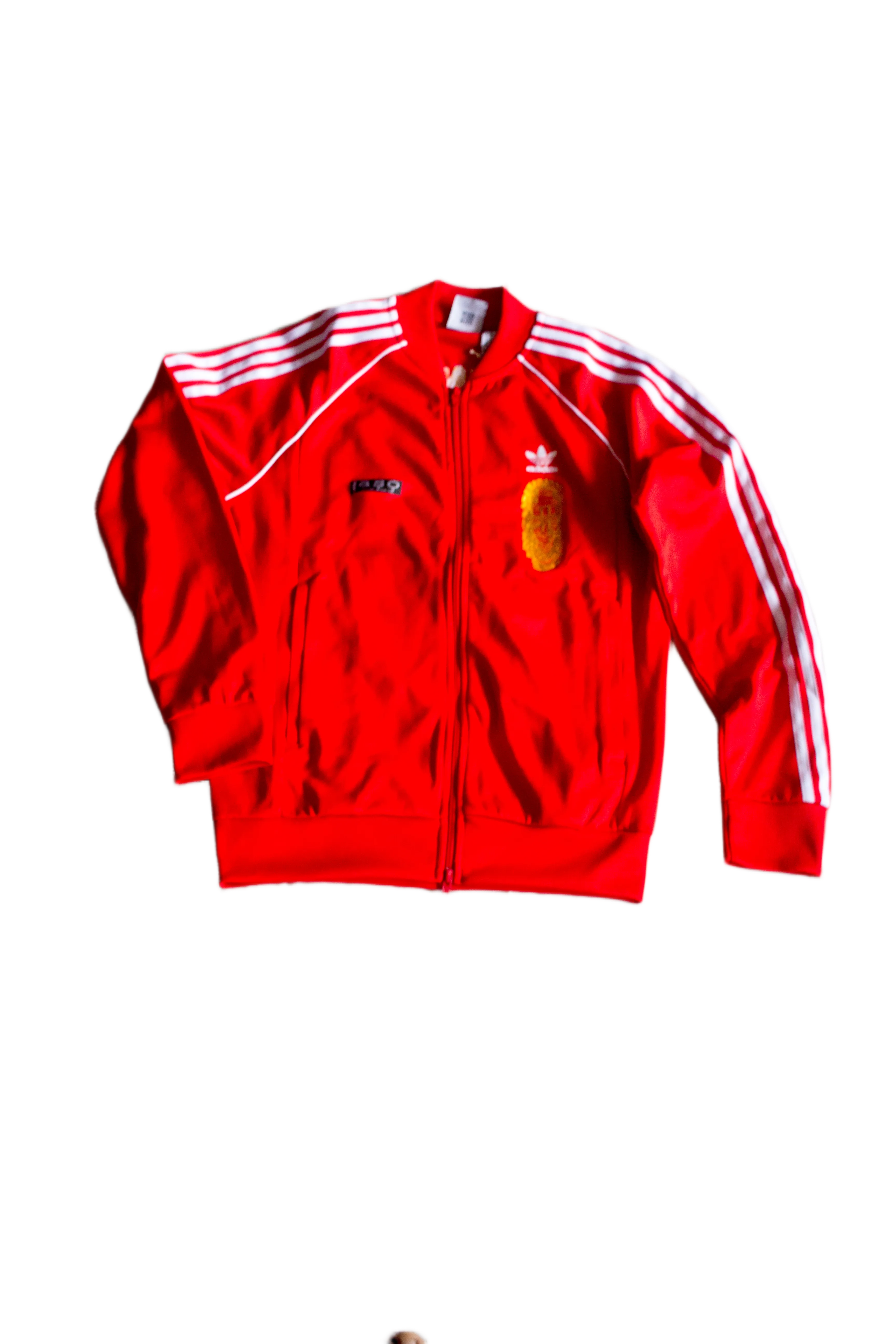 Special Edition: Re-Worked Adidas Iyoba Idia Embroidered Tracksuit Top (Red/Gold)