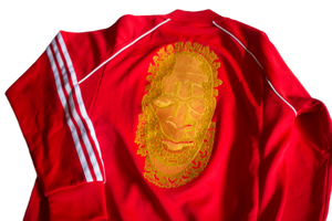 Special Edition: Re-Worked Adidas Iyoba Idia Embroidered Tracksuit Top (Red/Gold)