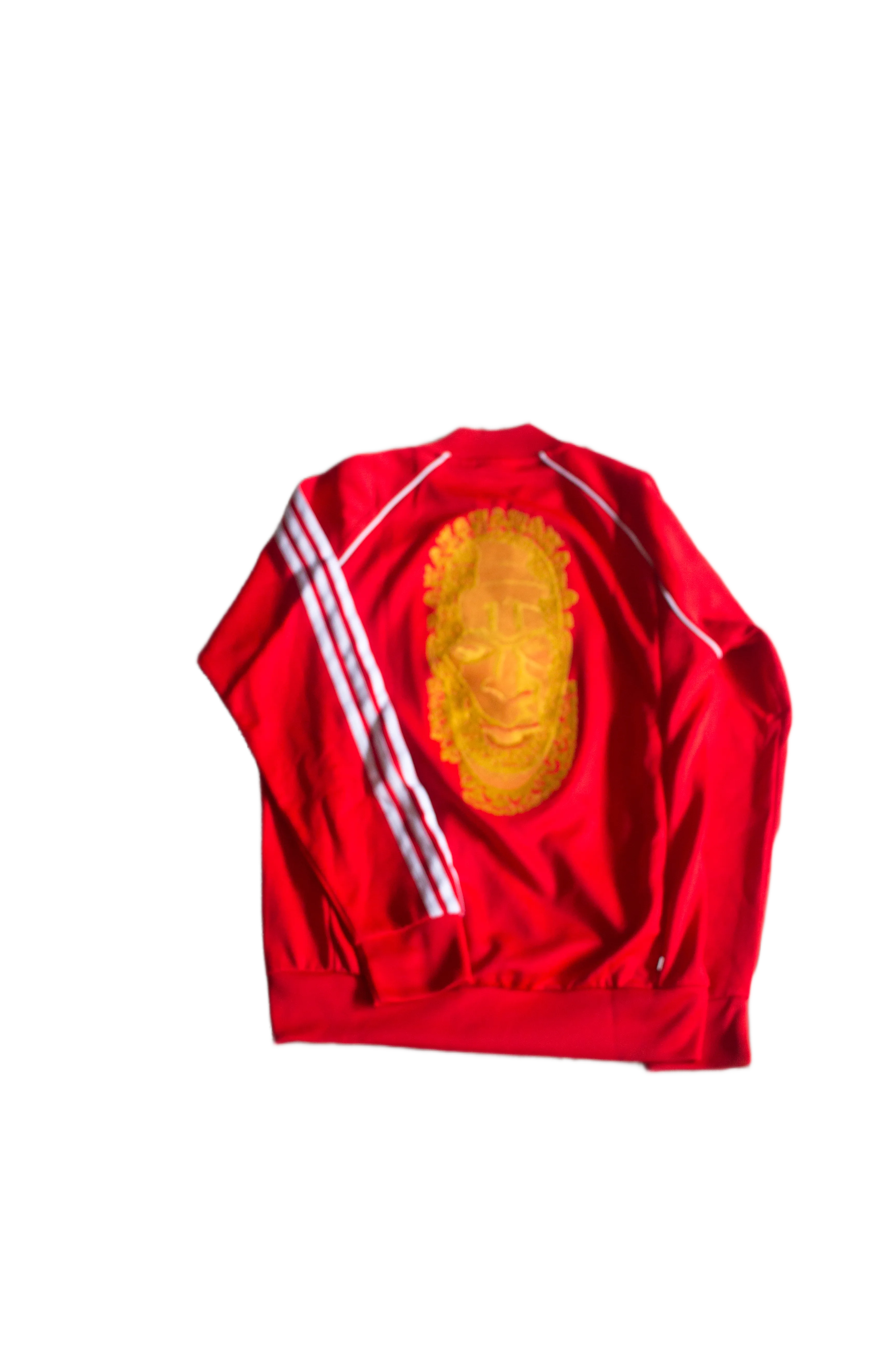 Special Edition: Re-Worked Adidas Iyoba Idia Embroidered Tracksuit Top (Red/Gold)