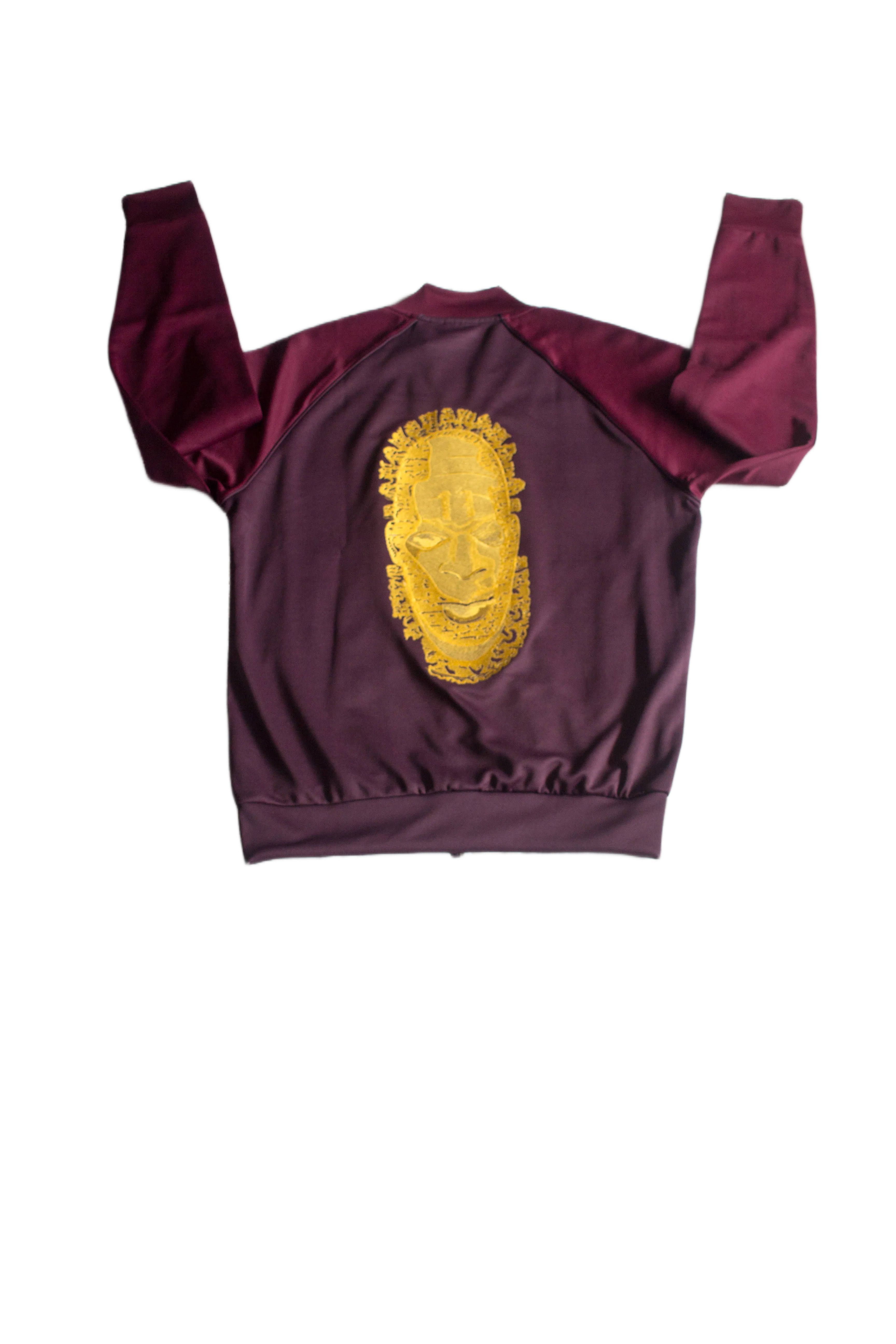 Special Edition: Re-Worked Adidas Iyoba Idia Embroidered Tracksuit Top (Purple/Dark Purple/Gold))