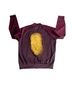 Special Edition: Re-Worked Adidas Iyoba Idia Embroidered Tracksuit Top (Purple/Dark Purple/Gold))