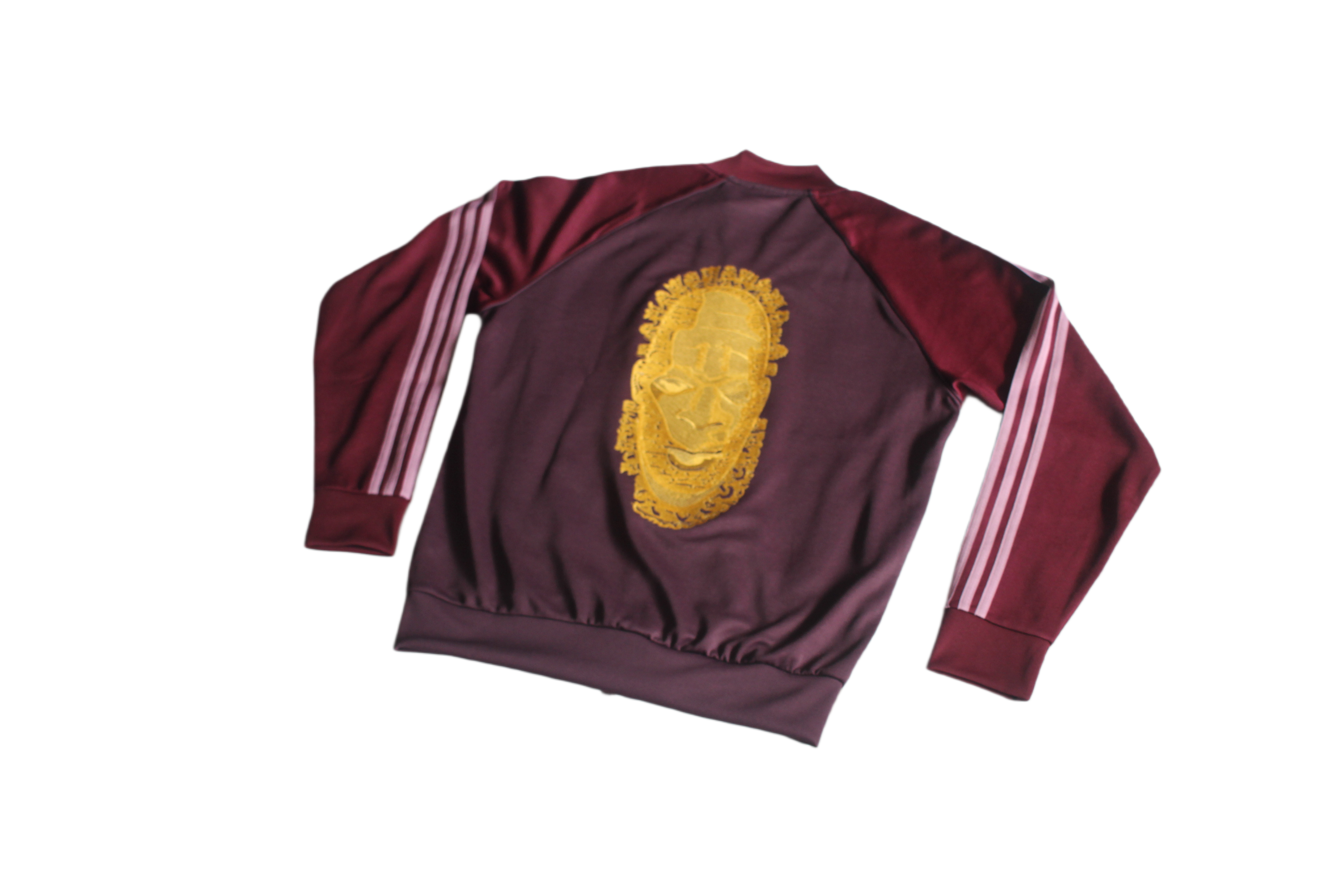 Special Edition: Re-Worked Adidas Iyoba Idia Embroidered Tracksuit Top (Purple/Dark Purple/Gold))