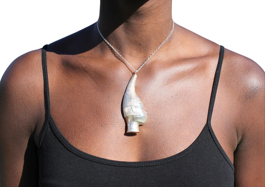 Iyoba Idia Profile Oversize  Sterling Silver (hallmarked) Pendent