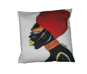 "African Queen" Art Cushion by Tarra Louis-Charles