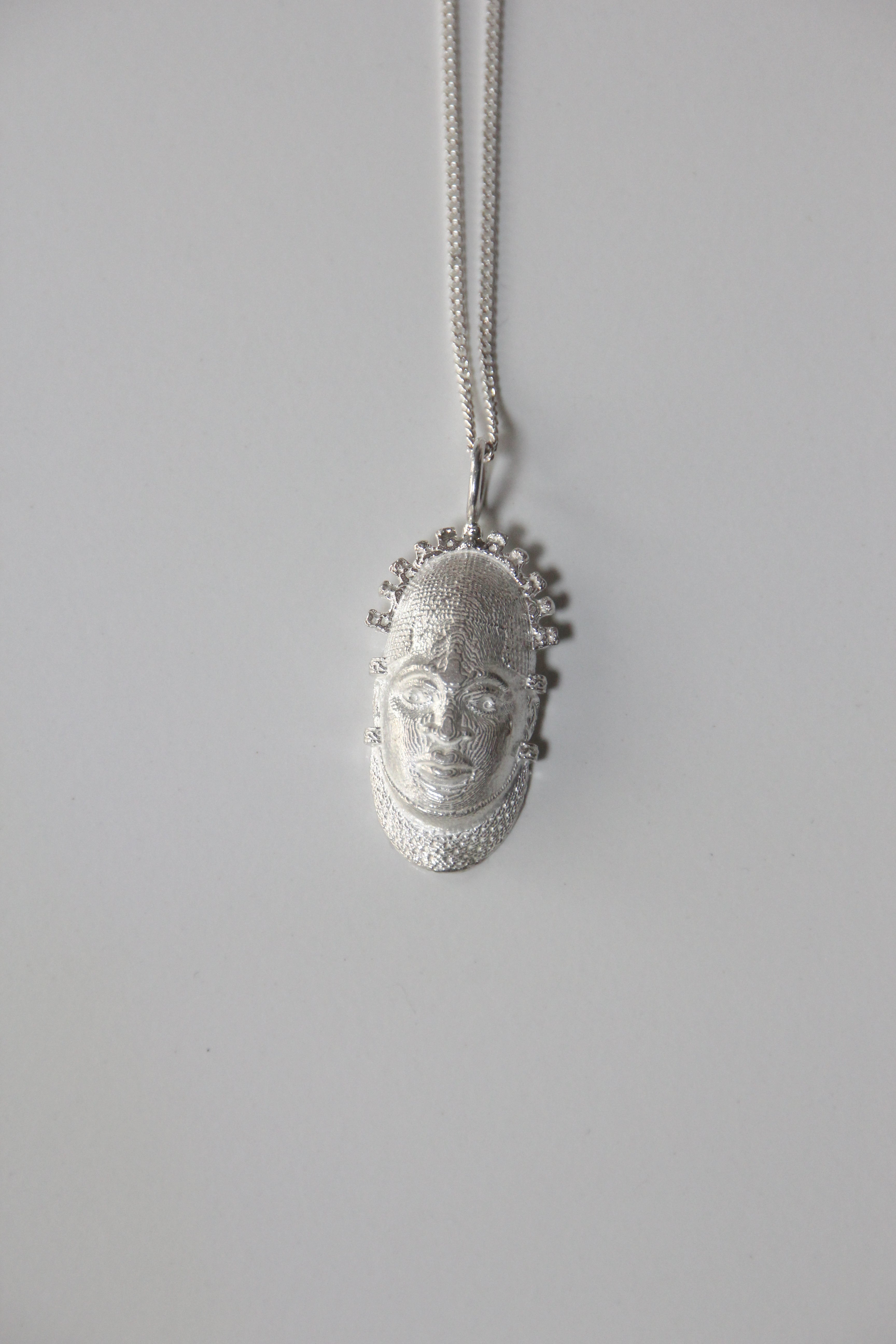 Iyoba Idia Mask Small Sterling Silver (hallmarked) Pendent
