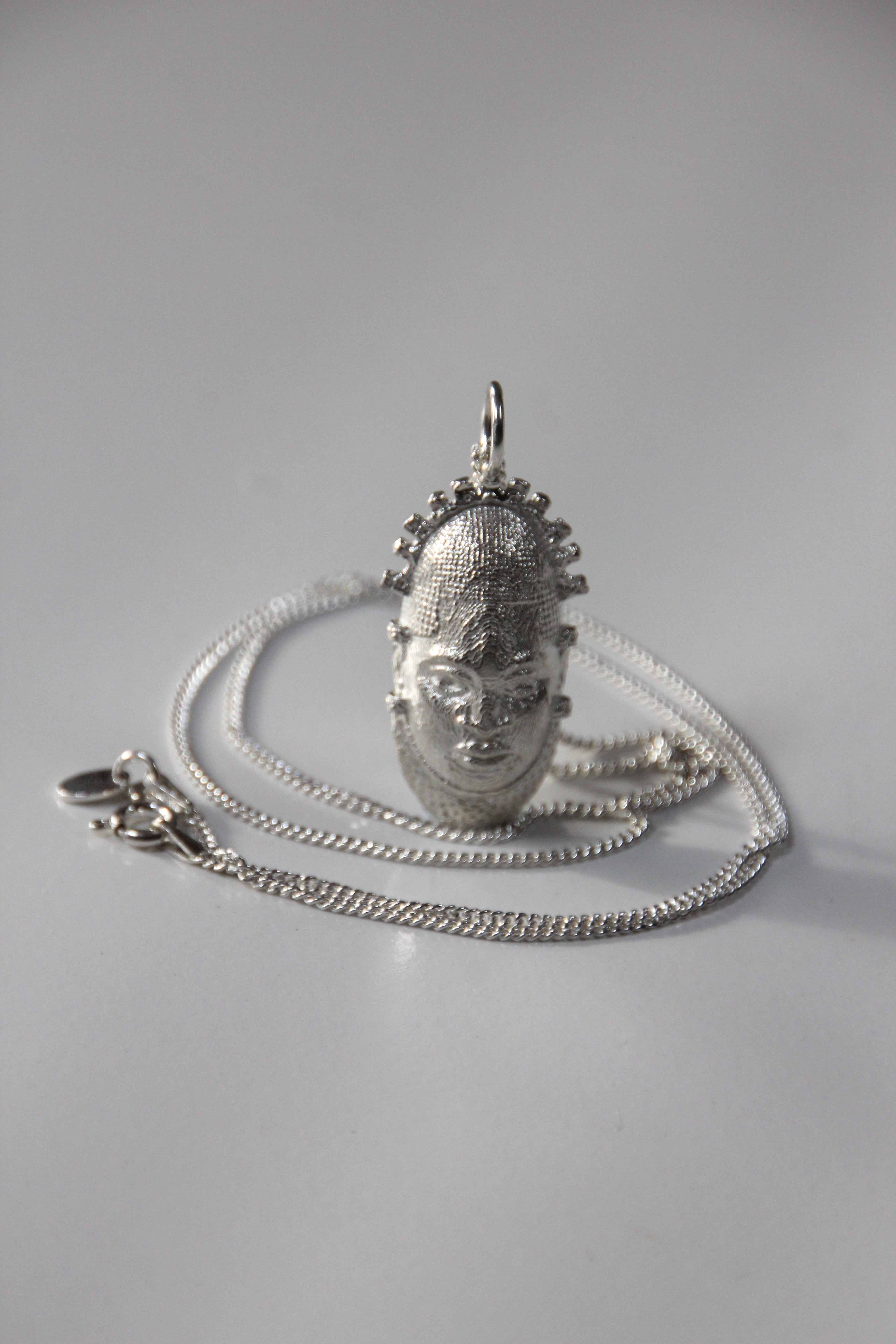 Iyoba Idia Mask Small Sterling Silver (hallmarked) Pendent