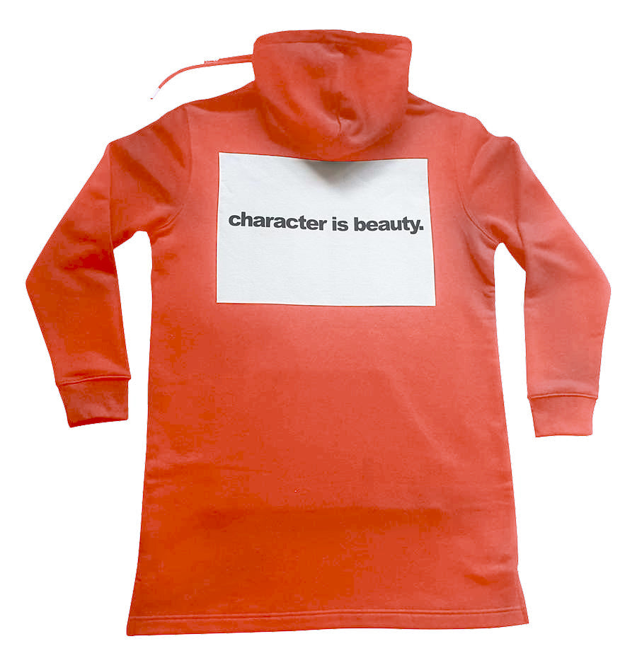 The ‘Iwa Lewa’ / ‘Character is Beauty’ Long Length Hoodie Streeter (Orange)