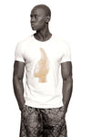 Iyoba Idia Profile T-shirt (White/Muted Gold) Mens