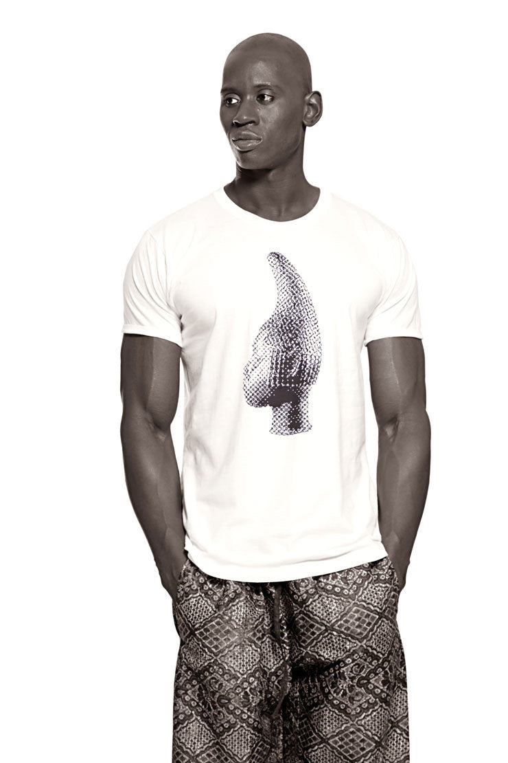 Iyoba Idia Profile T-shirt  (White/Black) Mens