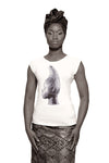 Iyoba Idia Profile T-shirt (White/Black) Womens