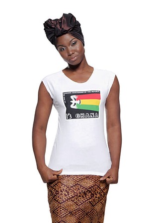 Ghana Independence T-shirt (White) Womens