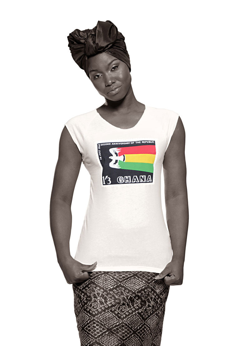 Ghana Independence T-shirt (White) Womens