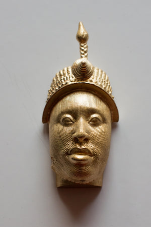 Ife Head Oversize Bronze Pendent