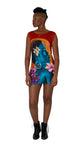 “Bloom” T-Shirt Dress by Artist Komi Olaf - African Fashion x African Art