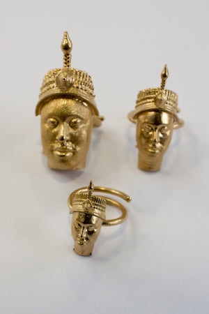 Kingdom of Ife Head Bronze Ring (Medium)