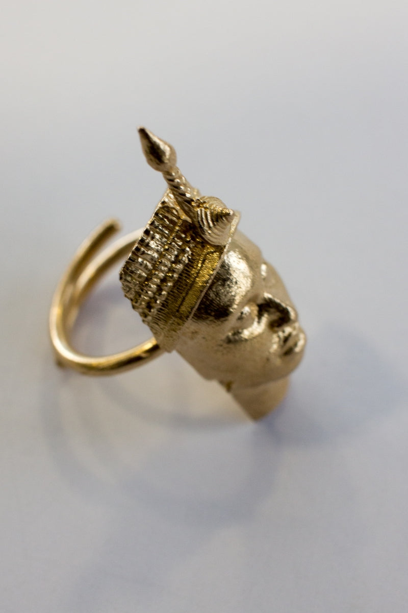 Kingdom of Ife Head Bronze Ring (Small)